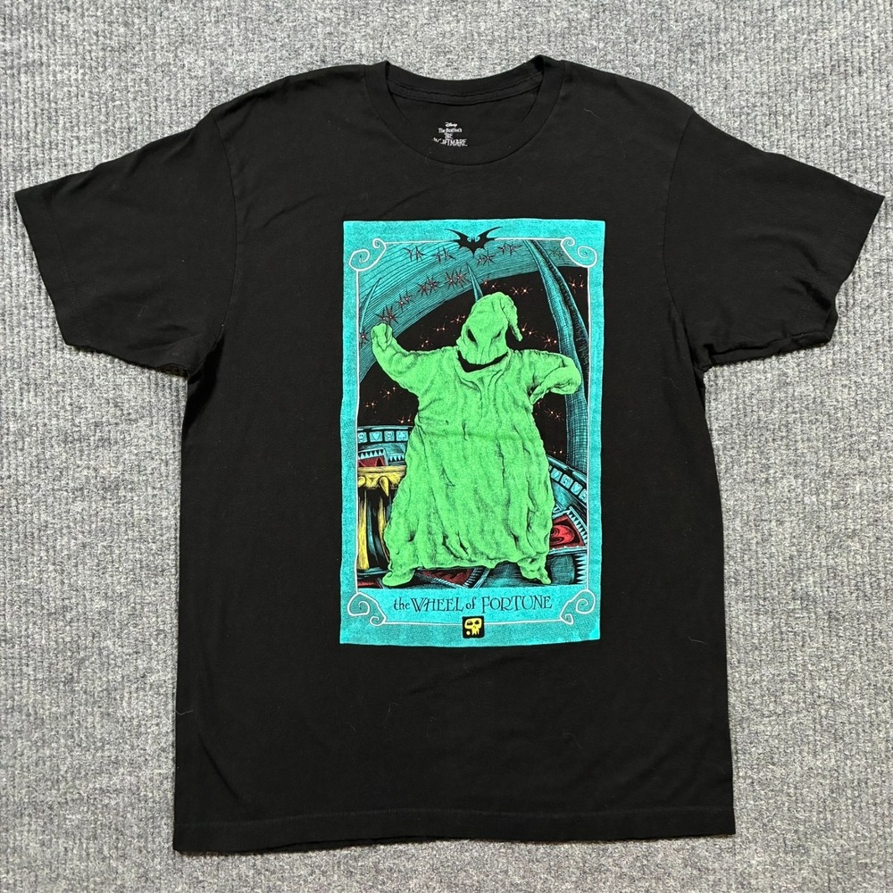 Disney Mens Graphic T-Shirt Size L Black Nightmare Before Christmas Oogie Boogie